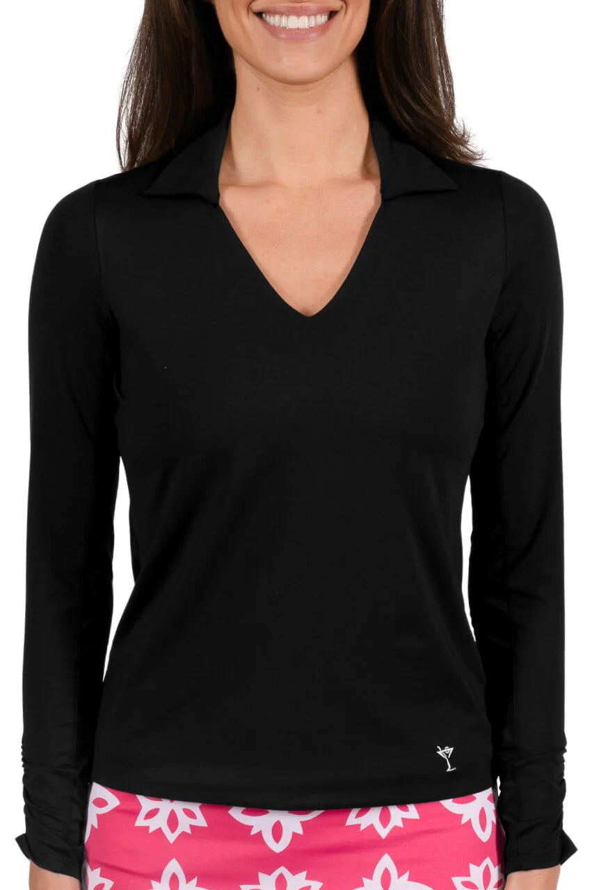 Golftini Long Sleeve LISA Polo - Black – Peanuts and Golf