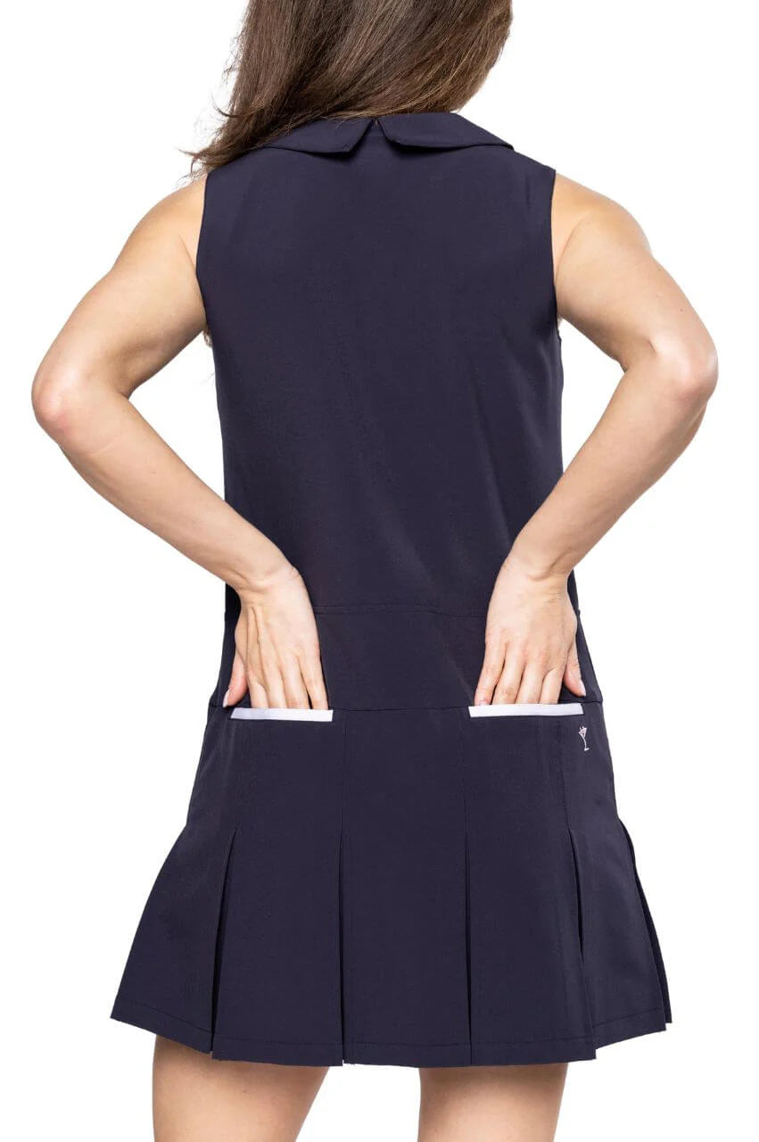 Navy Timeless Pleated Dress Parent