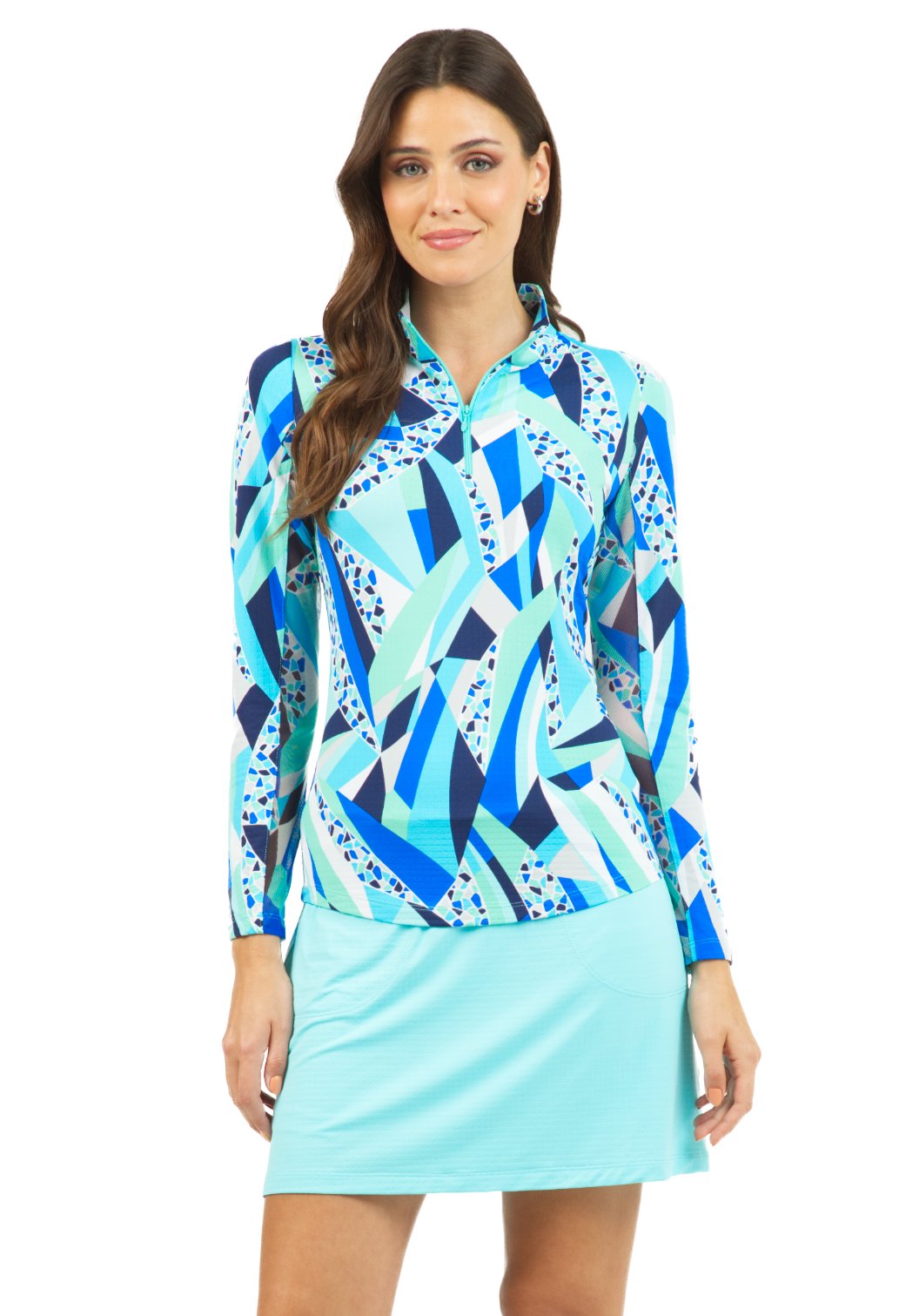 ibkul long sleeve dress IBKUL Women's Solid Long Sleeve Crew Neck Golf Dress