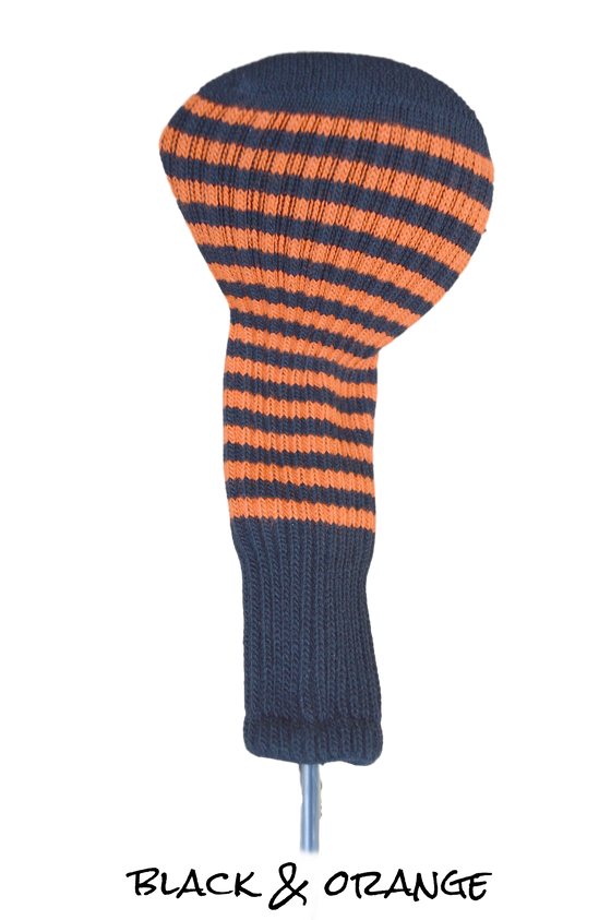 Black and Orange Club Sock Golf Headcover