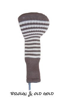  Brown and Old Gold Club Sock Golf Headcover