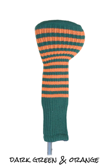 Dark Green and Orange Club Sock Golf Headcover