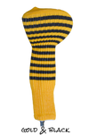 Gold and Black Club Sock Golf Headcover | Peanuts and Golf
