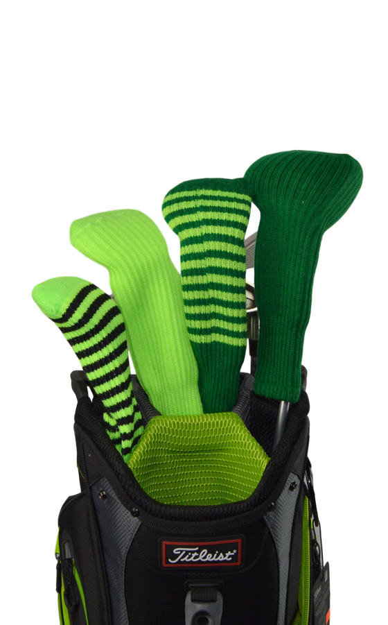 Lime Green and Light Orange Club Sock Golf Headcover