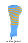Light Blue and Gold Club Sock Golf Headcover | Peanuts and Golf
