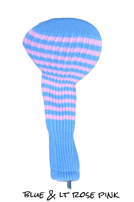 Light Blue and Light Rose Pink Club Sock Golf Headcover | Peanuts and Golf