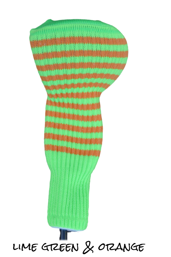 Lime Green and Orange Club Sock Golf Headcover | Peanuts and Golf
