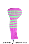 Neon Pink and Neon Green Club Sock Golf Headcover | Peanuts and Golf