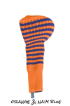 Orange and Navy Blue Club Sock Golf Headcover | Peanuts and Golf
