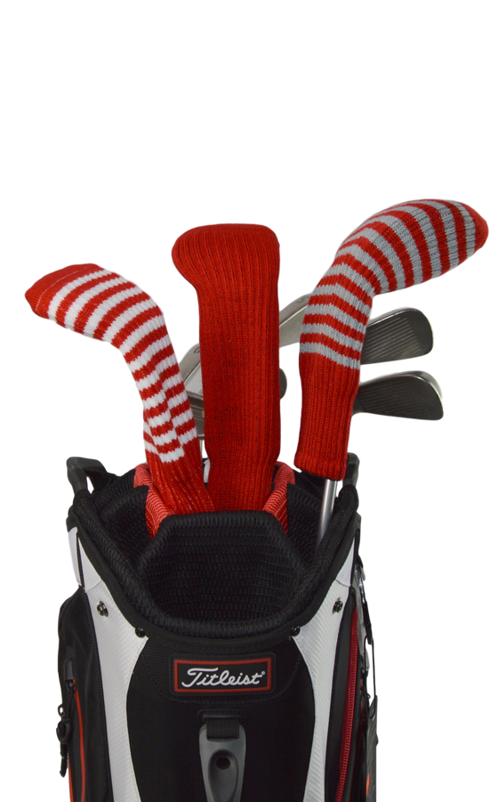 Red and Gold Club Sock Golf Headcover