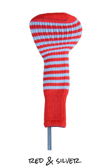  Red and Silver Club Sock Golf Headcover