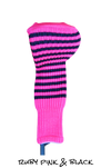 Ruby Pink and Black Club Sock Golf Headcover | Peanuts and Golf