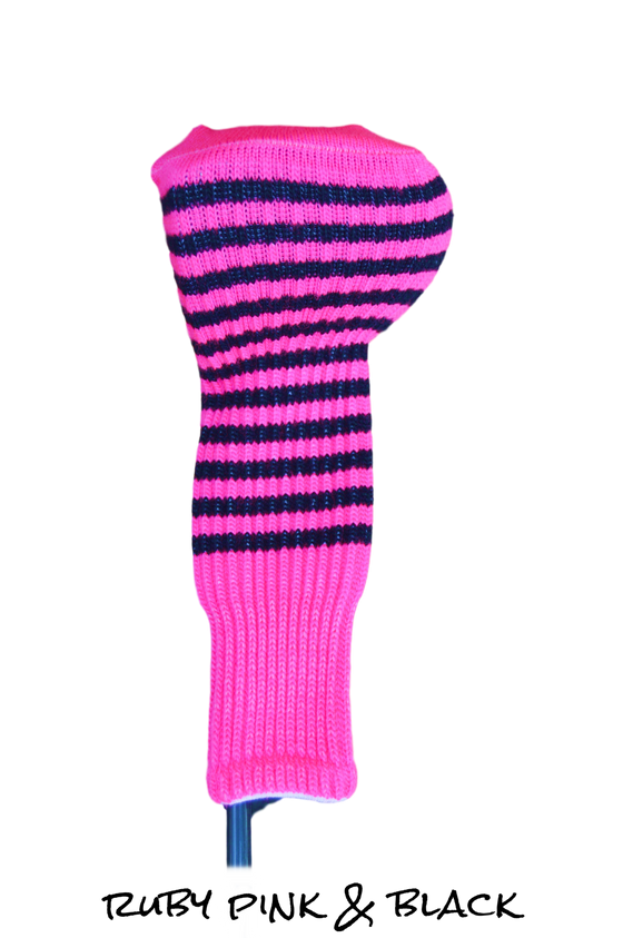 Ruby Pink and Black Club Sock Golf Headcover | Peanuts and Golf