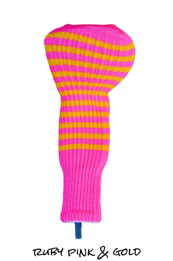 Ruby Pink and Gold Club Sock Golf Headcover | Peanuts and Golf