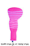 Ruby Pink and Light Rose Pink Club Sock Golf Headcover