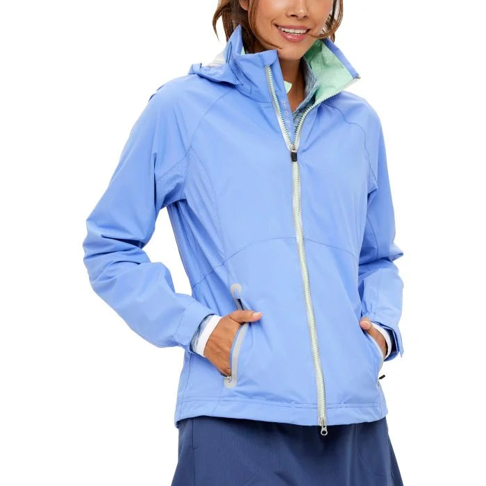 Mortilo Women Rain Jacket , Solid Lightweight Removable Hood Sport
