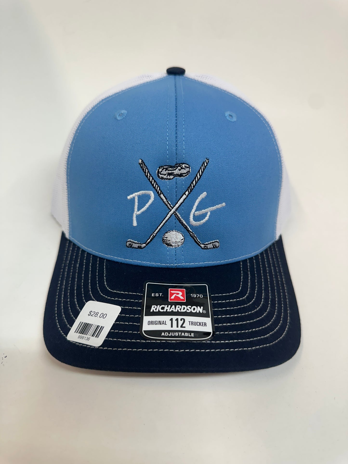 Peanuts and Golf Trucker Golf Hat - Light Blue Adjustable