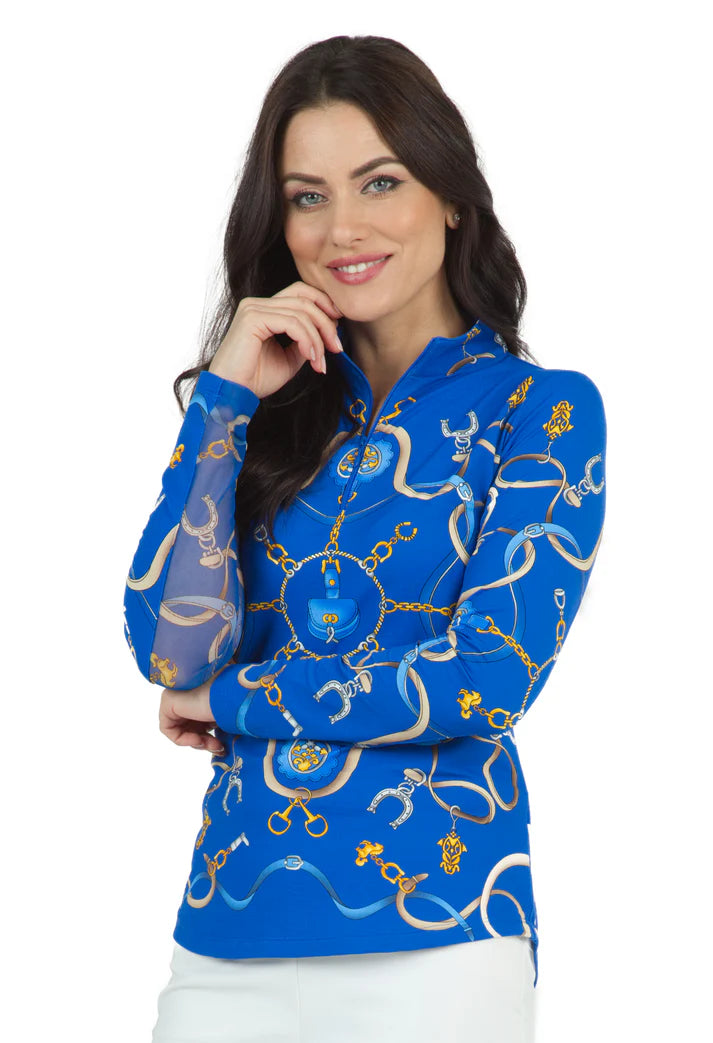 Ibkul Limited Edition Long Sleeve  Zip Mock - Alyson