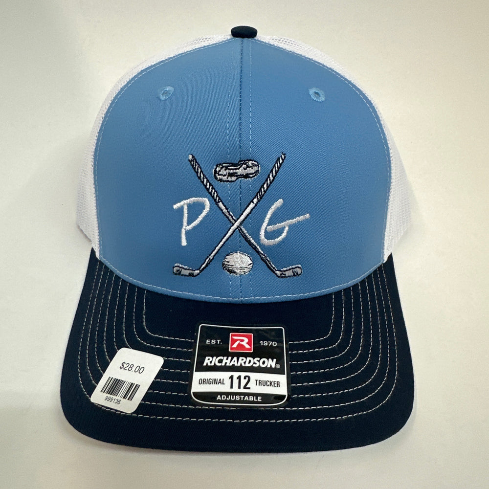 Peanuts and Golf Trucker Golf Hat - Light Blue/White
