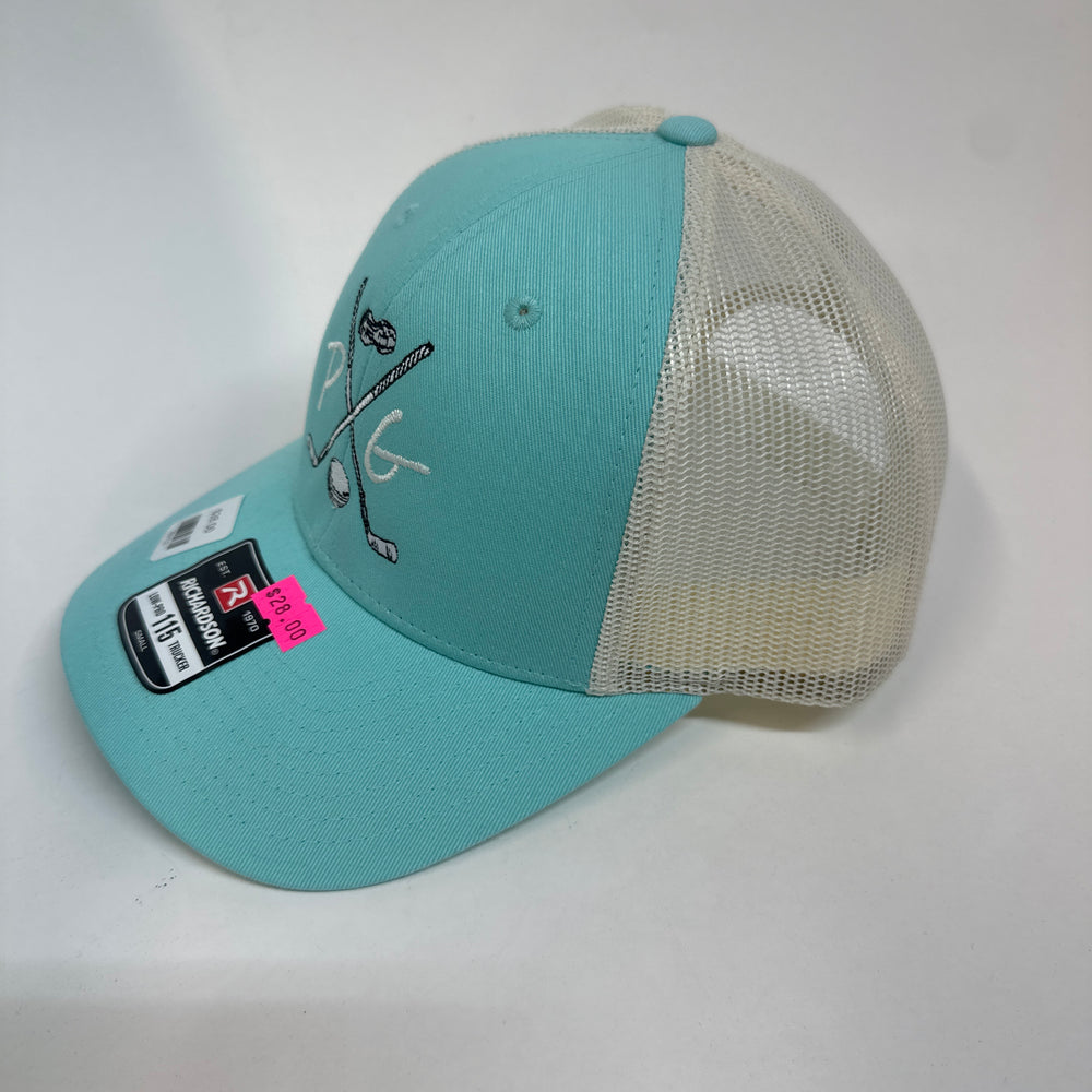 Peanuts and Golf Trucker Golf Hat - Mint/Cream (SM Adjustable)