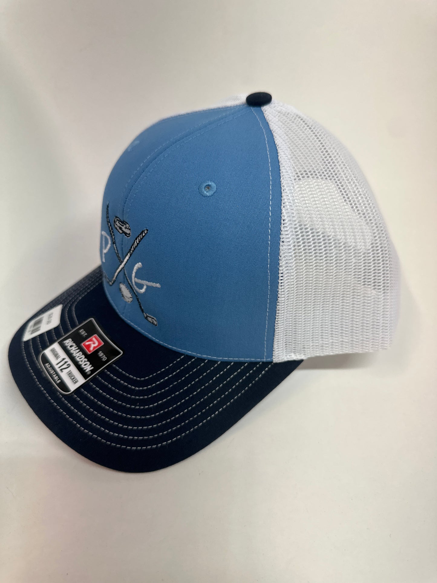 Peanuts and Golf Trucker Golf Hat - Light Blue Adjustable