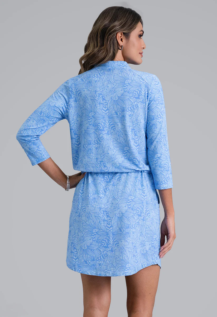 ibkul long sleeve dress Ibkul Womens Deidra Print Zip Front Long Sleeve Dress
