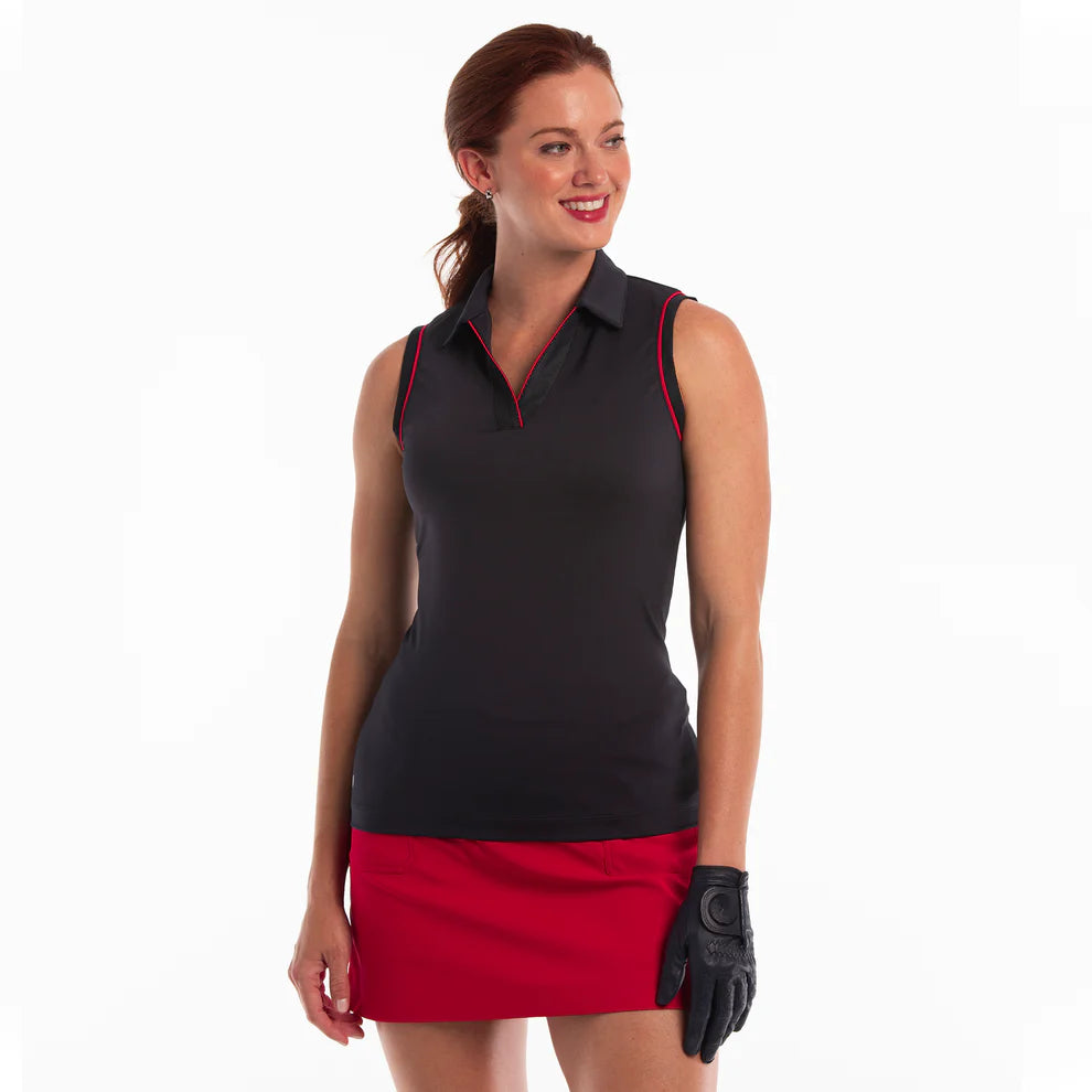 EP NY Sleeveless Crossover Placket Polo 5636