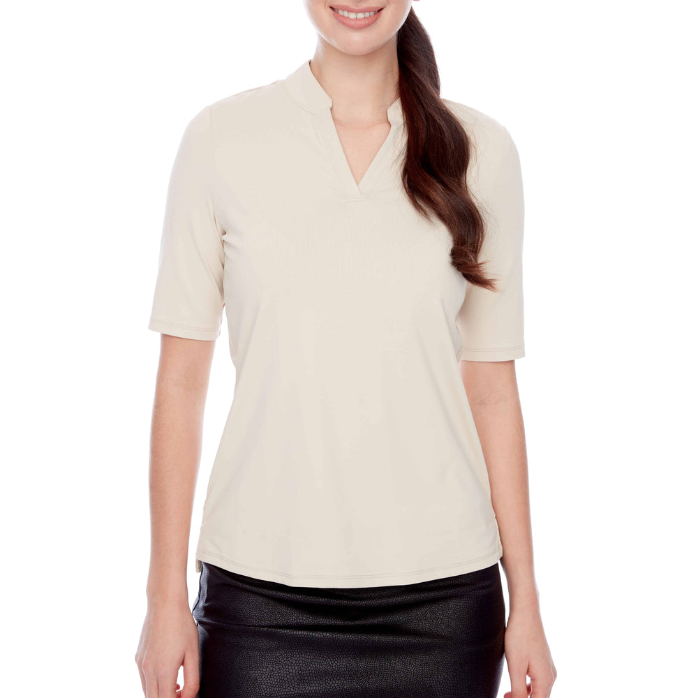 Swing Control Solid Short-Sleeve V-Neck Velocity Polo 6050