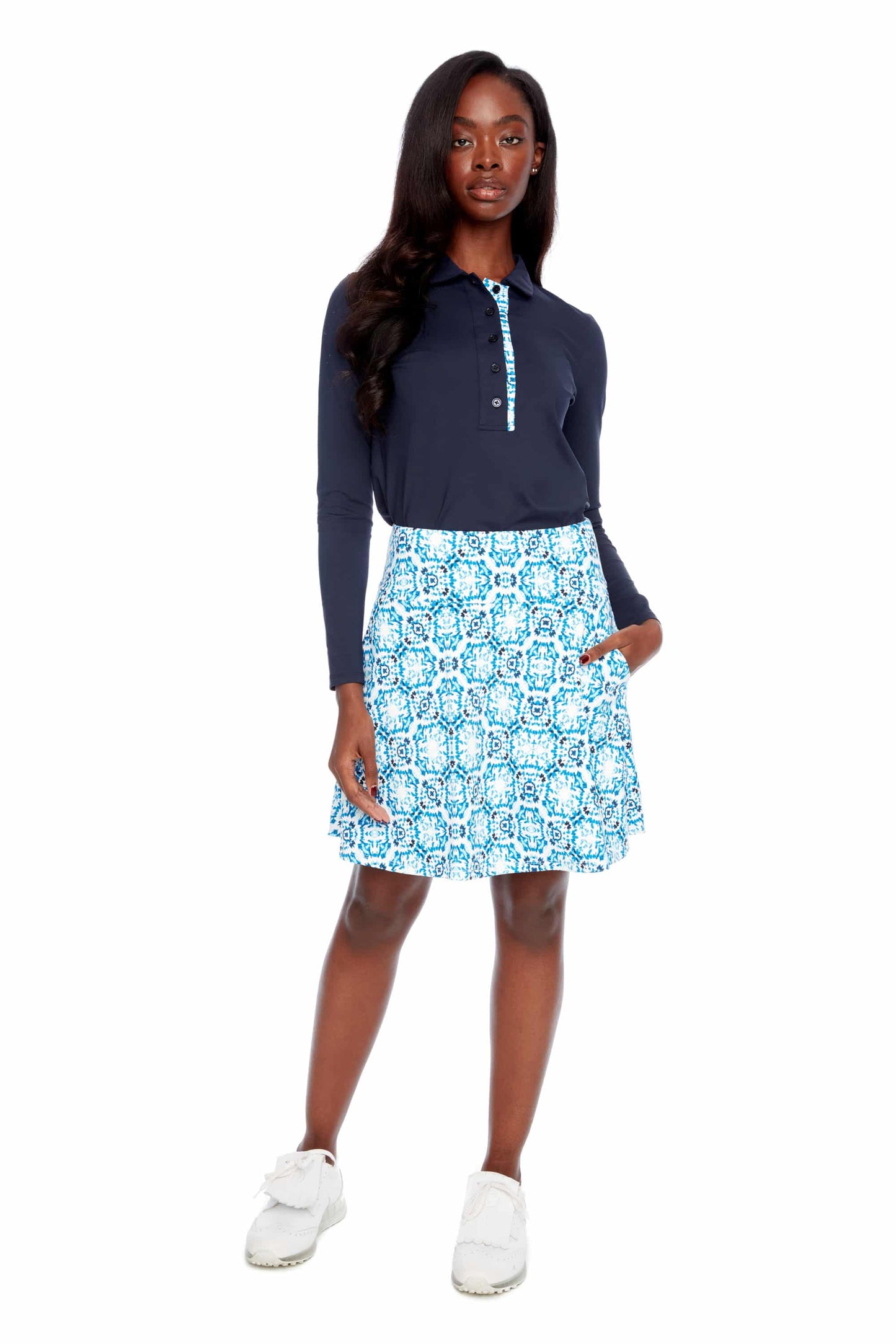 Swing Control Fireworks Piped Edge Airspun Skort 1226