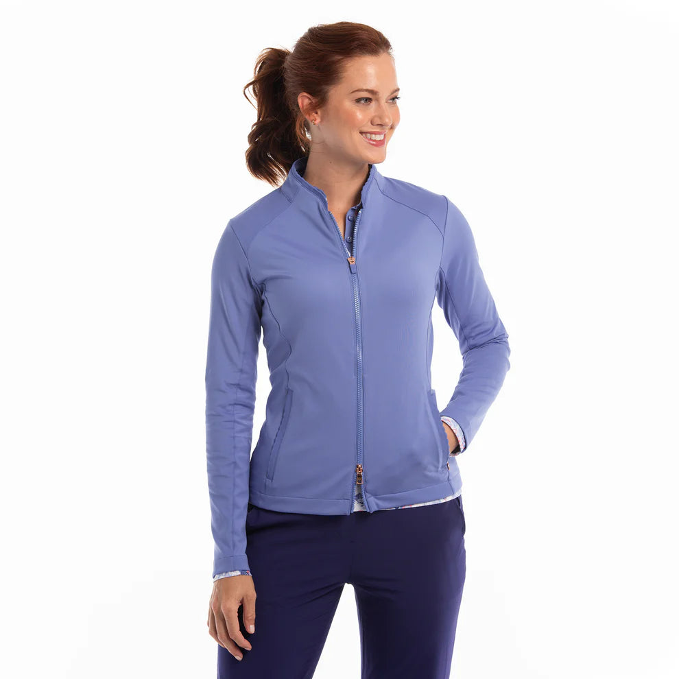 EP NY Long Sleeve Mandarin Collar Zip Jacket-Carolina
