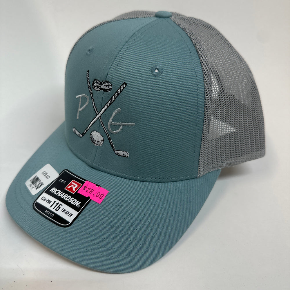 Peanuts and Golf Trucker Golf Hat - Sage/Grey (M/L Adjustable)