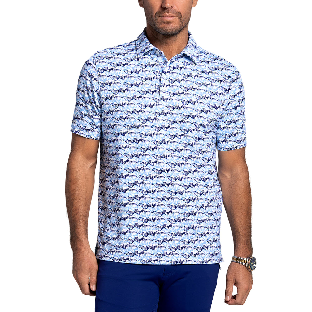 Ibkul Men's Short Sleeve Polo Current White/Ink/Peri 94107