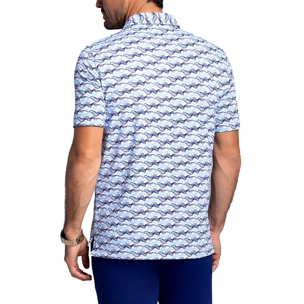 Ibkul Men's Short Sleeve Polo Current White/Ink/Peri 94107