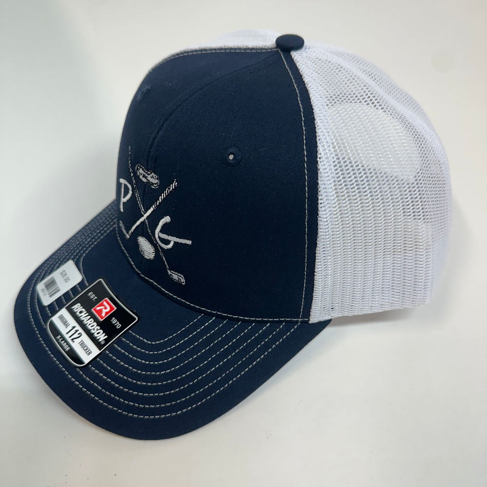 Peanuts and Golf Trucker Golf Hat - Navy/White XL