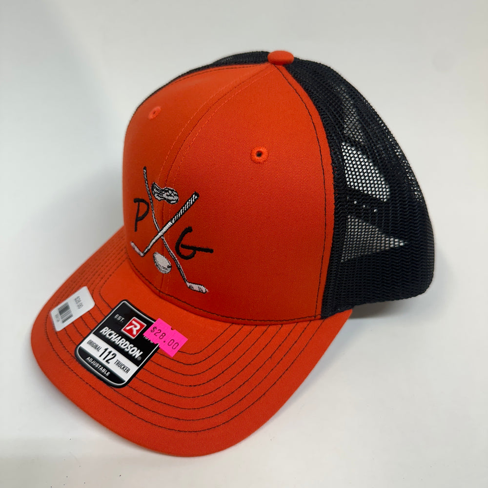 Peanuts and Golf Trucker Golf Hat - Orange/Black