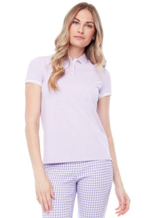  Swing Control Pique Short Sleeve Polo Shirt - LILAC