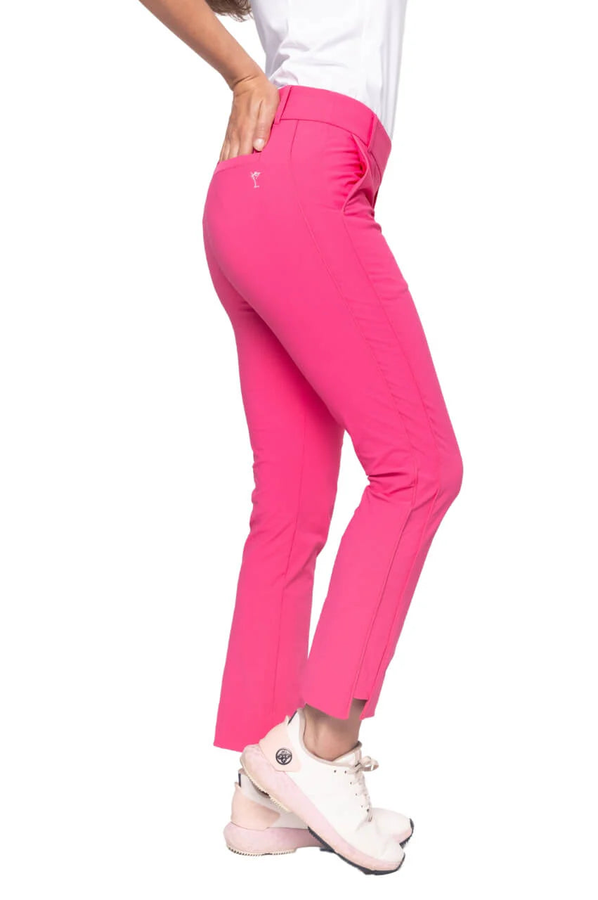 Golftini Solid Hot Pink Stretch Ankle Pant PAAK24HP