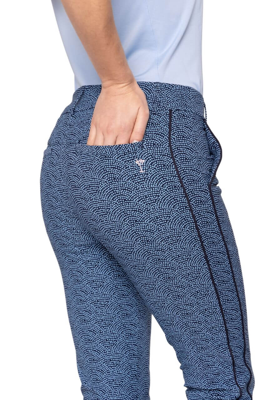 Golftini Blue Swirl Stretch Ankle Pant PAAK25BS