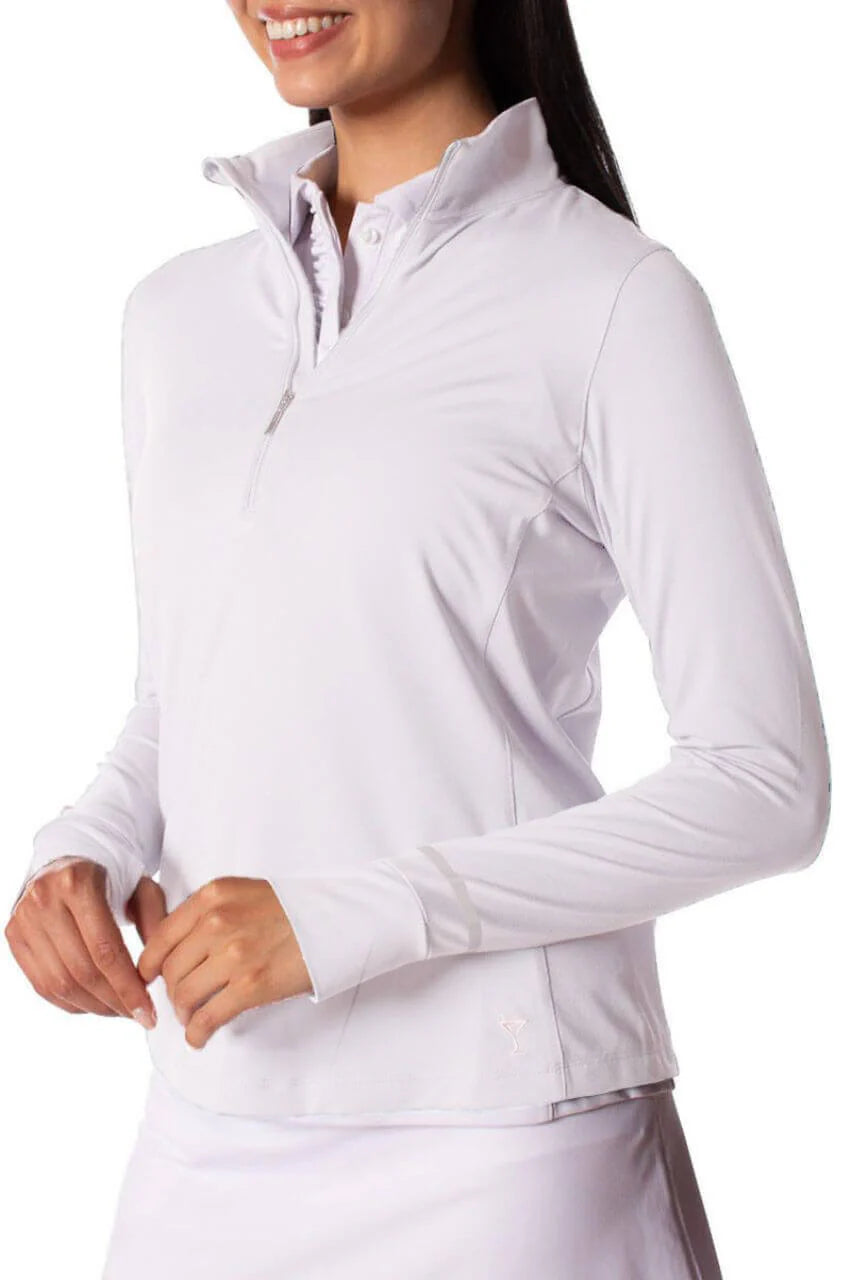 Goftini White Long Sleeve Fabulous Mock LSFMWH