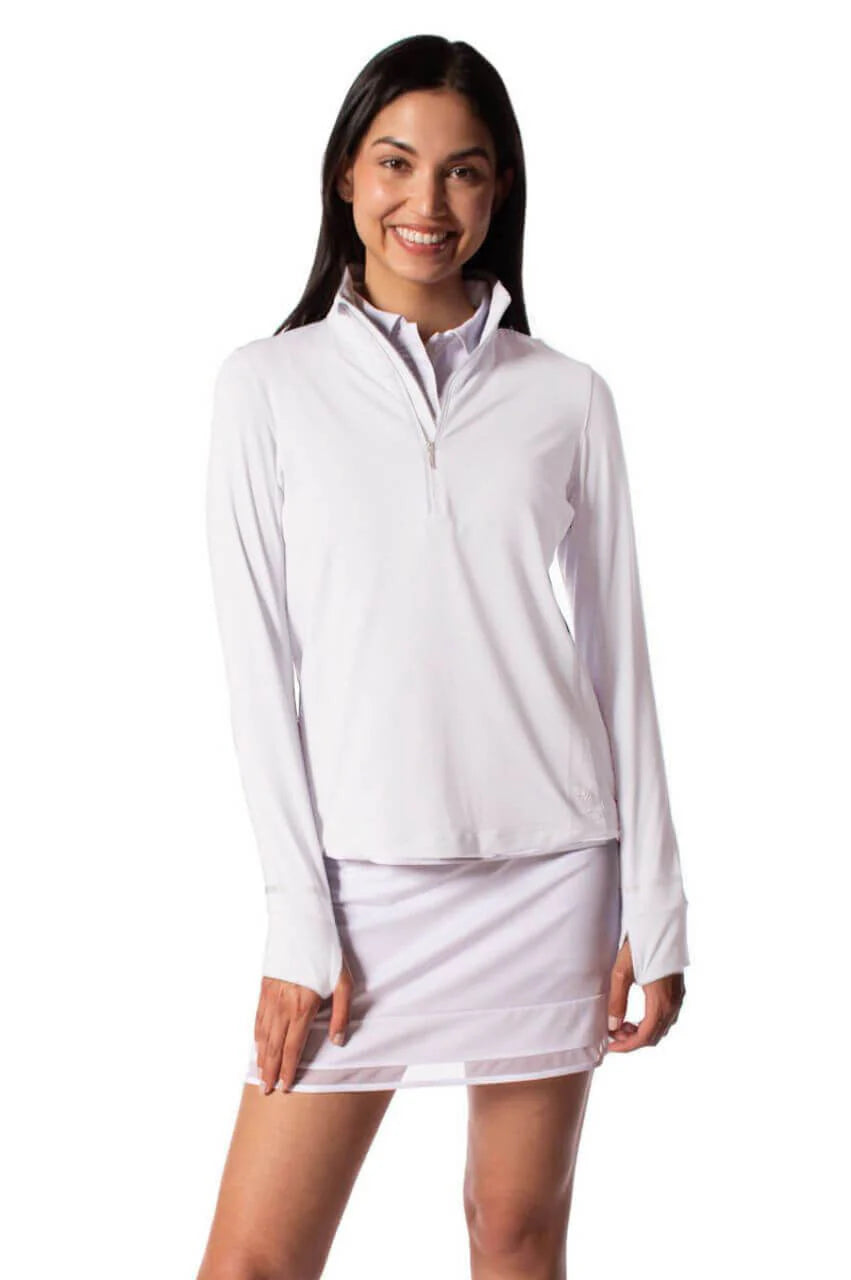 Goftini White Long Sleeve Fabulous Mock LSFMWH