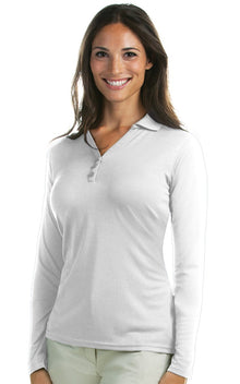  Antigua Long Sleeve SPF 50 White Golf Polo