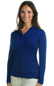  Antigua Long Sleeve SPF 50  Blue Golf Polo