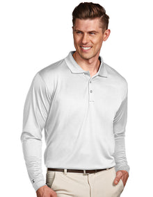  Antigua Mens White Long Sleeve S P F 50 Polo #100297
