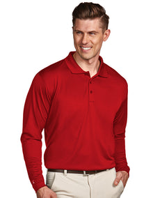  Antigua Mens Red Long Sleeve S P F 50 Polo #100297