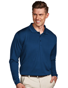  Antigua Mens Blue Long Sleeve S P F 50 Polo #100297