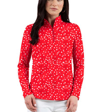  Ibkul  Long Sleeve  Zip Mock EVELYN  Red/White   SPF 50