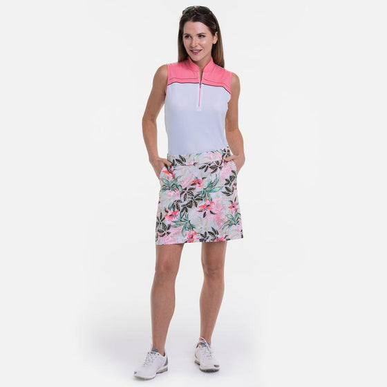 EP NY  19" Botanical Tropical Print Skort