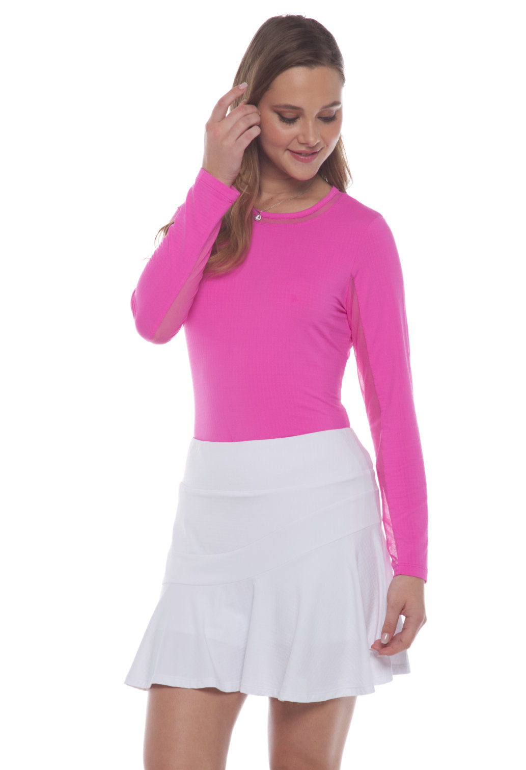Ibkul Skort - Solid Flounce Skort - White 16 1/4"