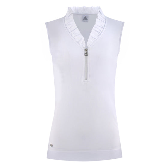 Daily Sport Patrice White Print Sleeveless Polo