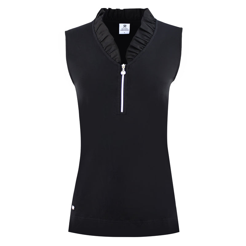 Daily Sport Patrice Black Print Sleeveless Polo